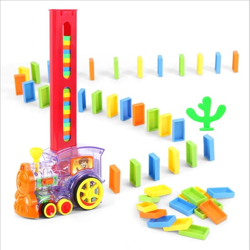Juguete tren fichas domino juego bloques