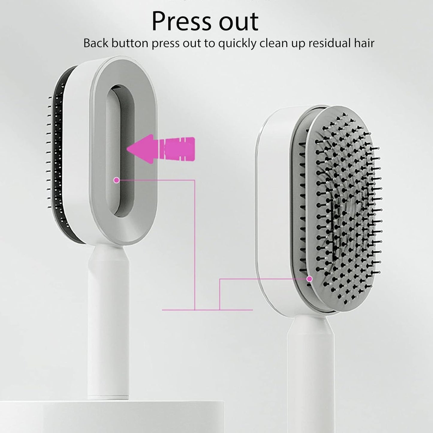 Peine masajeador auto limpiante