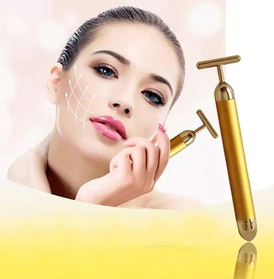 Masajeador facial de oro de 24K