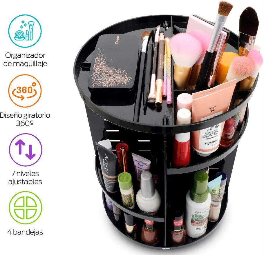 Almacenamiento de cosmeticos giratorio