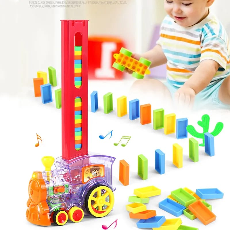 Juguete tren fichas domino juego bloques