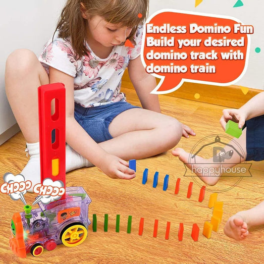Juguete tren fichas domino juego bloques