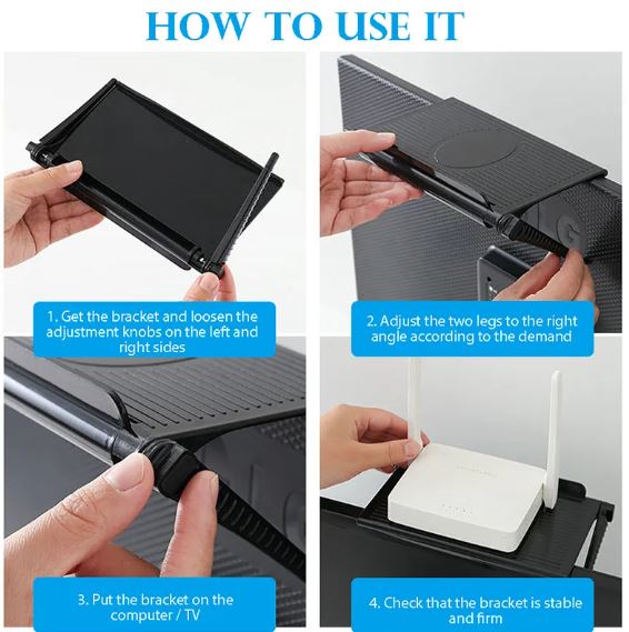 Estante ajustable para pantallas