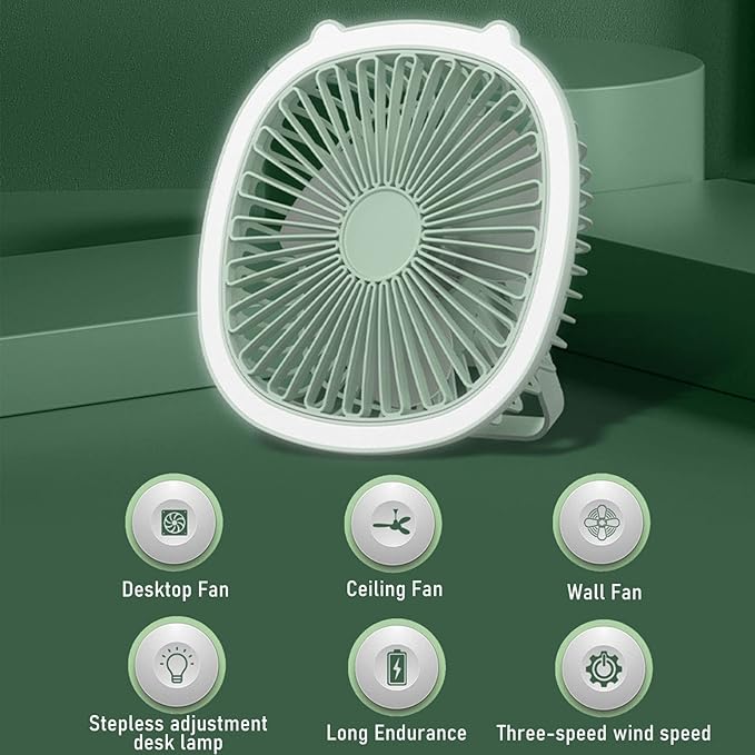 Ventilador con luz LED recargable usb - El Mayorista