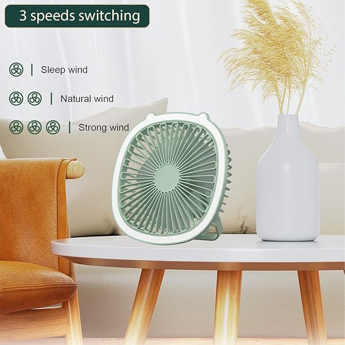 Ventilador con luz LED recargable usb - El Mayorista