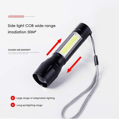 Linterna Led recargable USB tactica