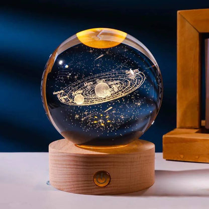 Esfera lampara de cristal 3D con luz led