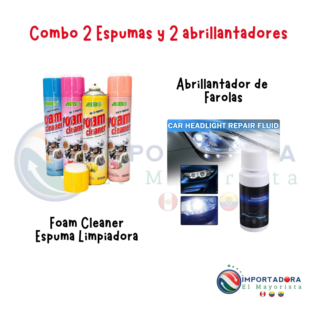 Combo 2 Foam Cleaner y 2 Abrillantador