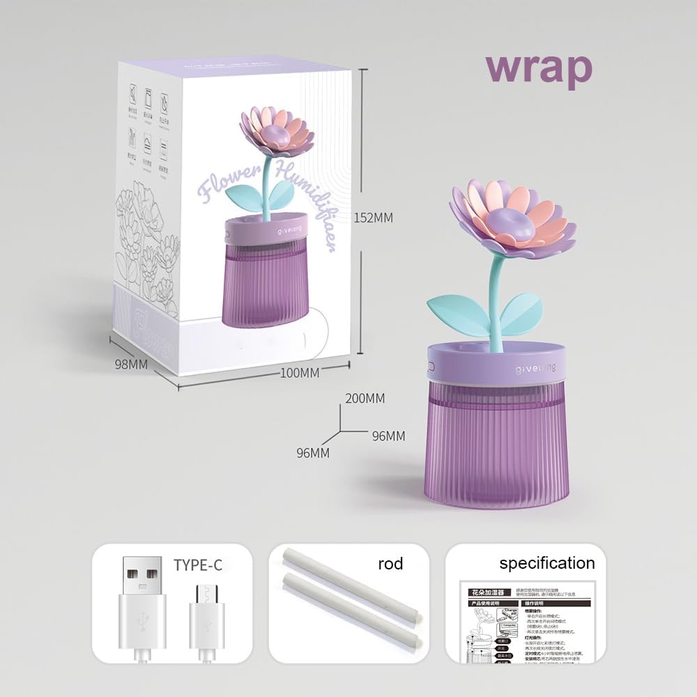 Mini humidificador portatil con luz