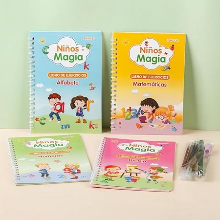 Kit x 4 cuadernos mágicos reutilizable