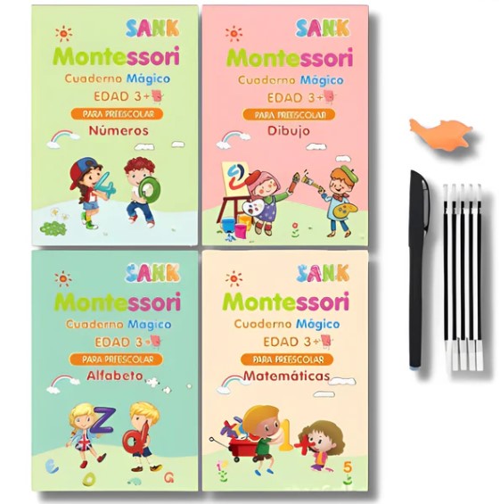 Kit x 4 cuadernos mágicos reutilizable