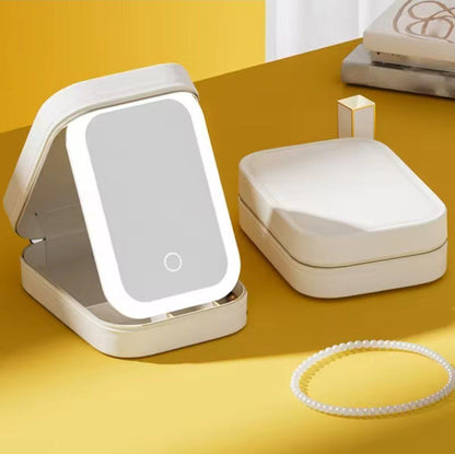 Cosmetiquera con espejo y luz led