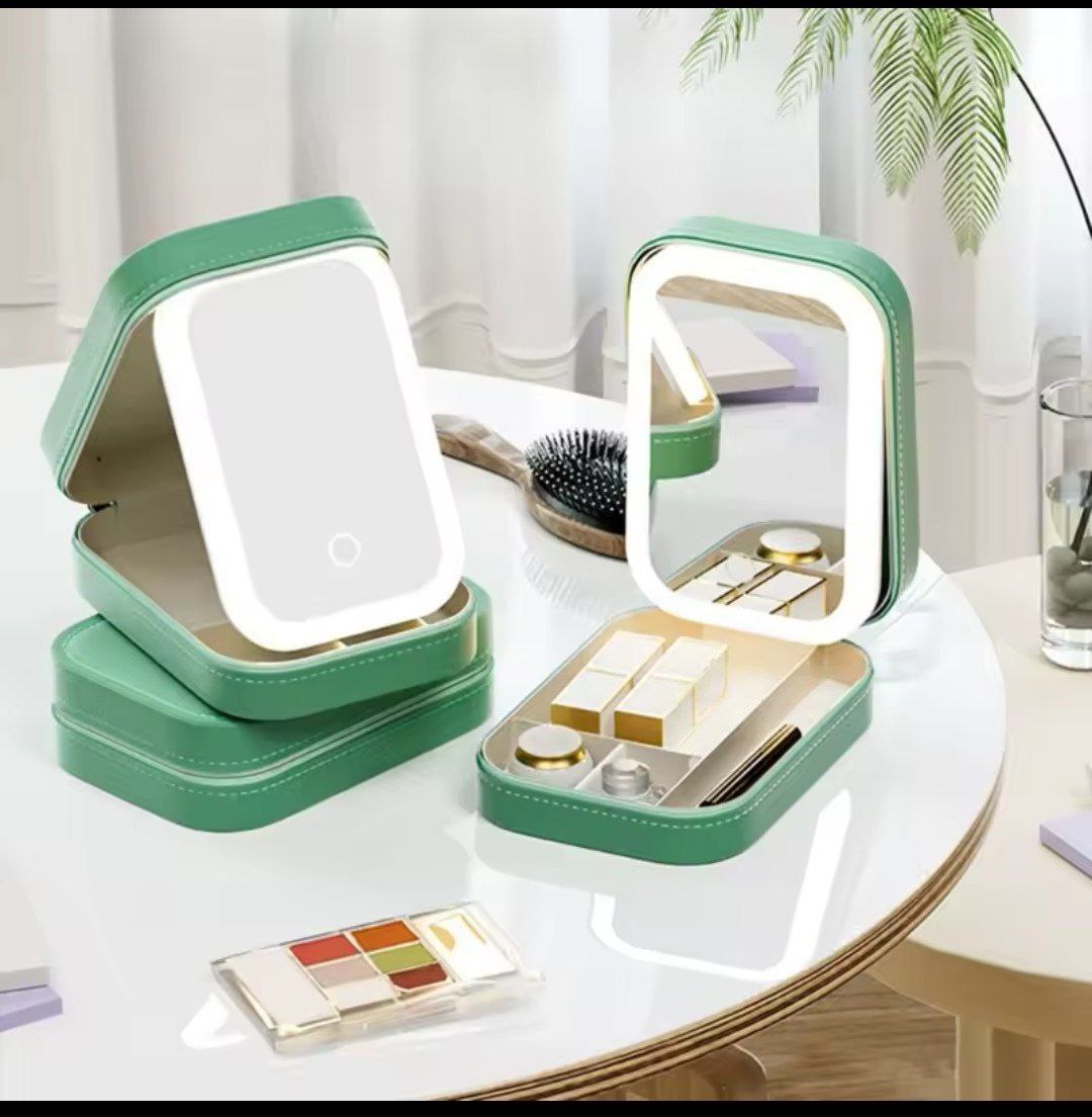 Cosmetiquera con espejo y luz led