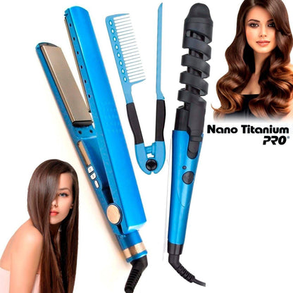 PLANCHA,RIZADOR Y PEINE DE CABELLO