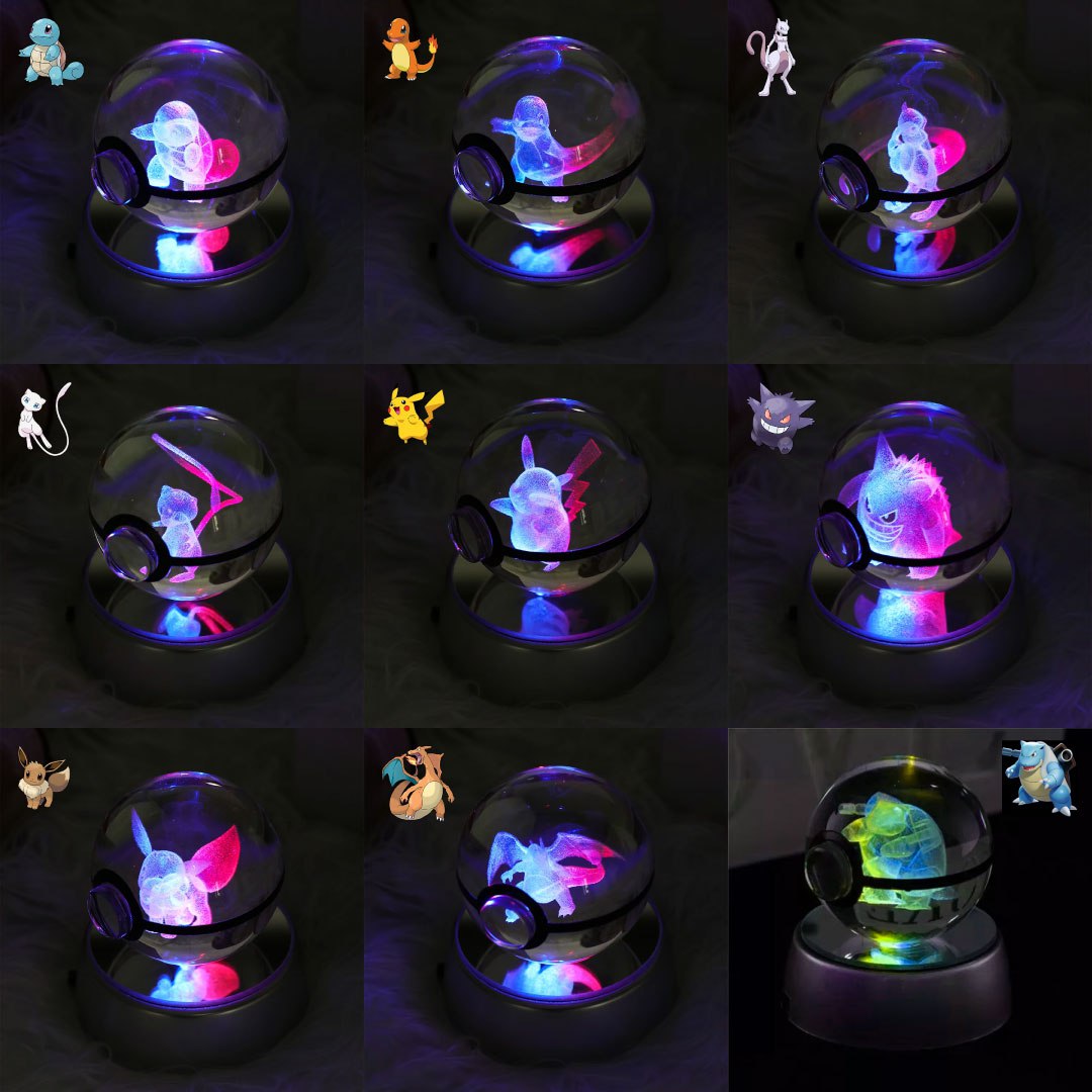 Esfera de Cristal 3D Animados Pokeballs