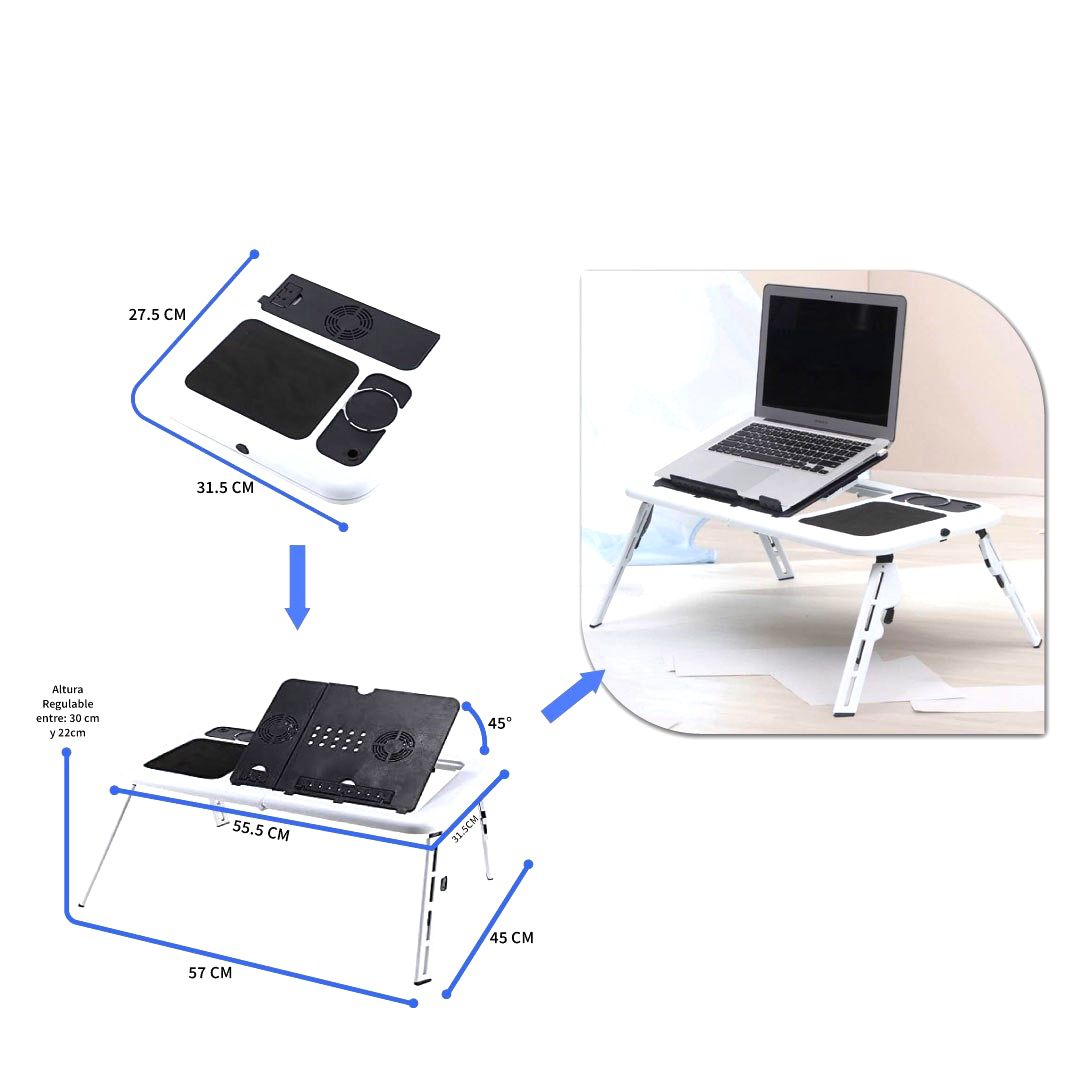 Mesa plegable con cooler y mouse pad