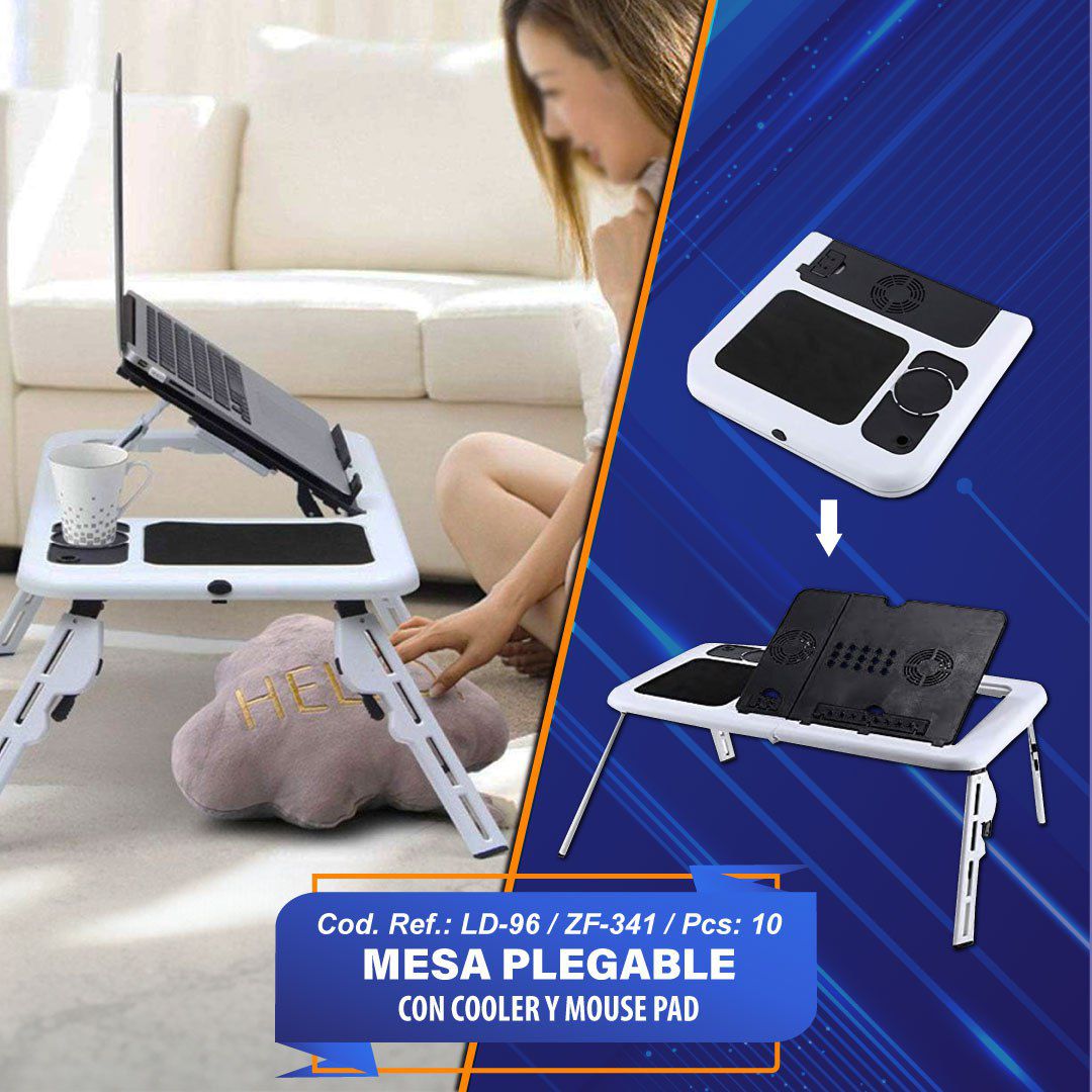 Mesa plegable con cooler y mouse pad