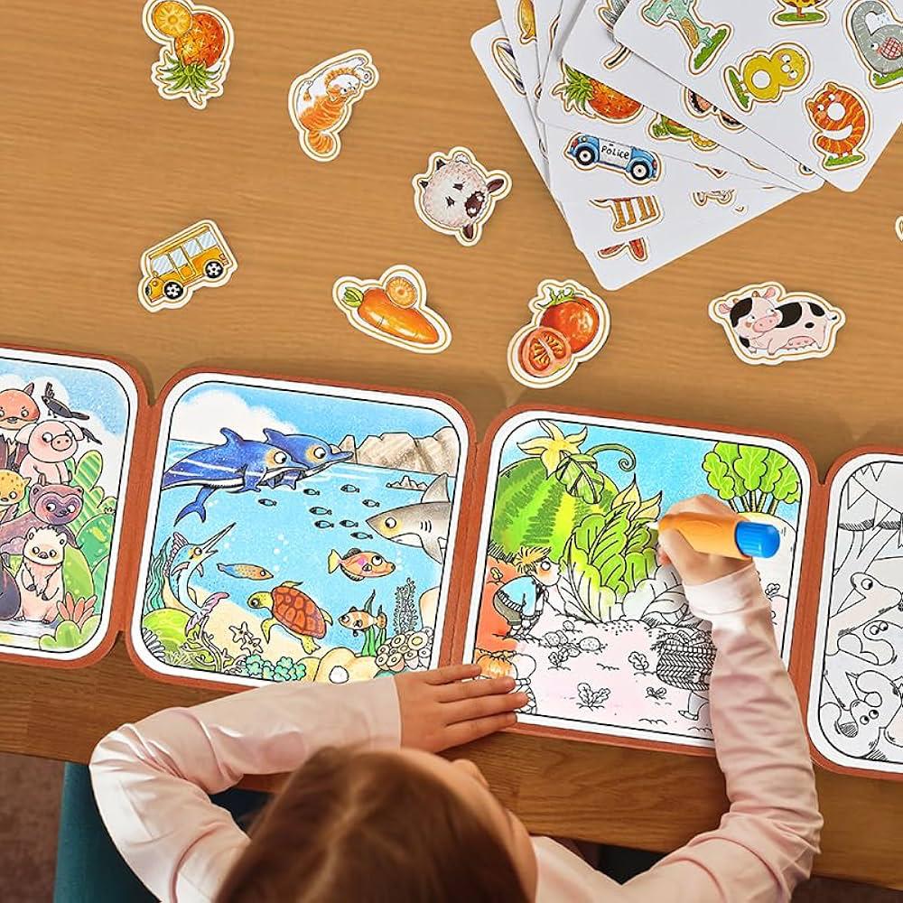Libro magico Water paiting and stickers