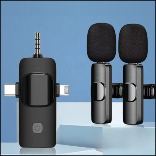 Microfono de solapa inalambrico 3 en 1