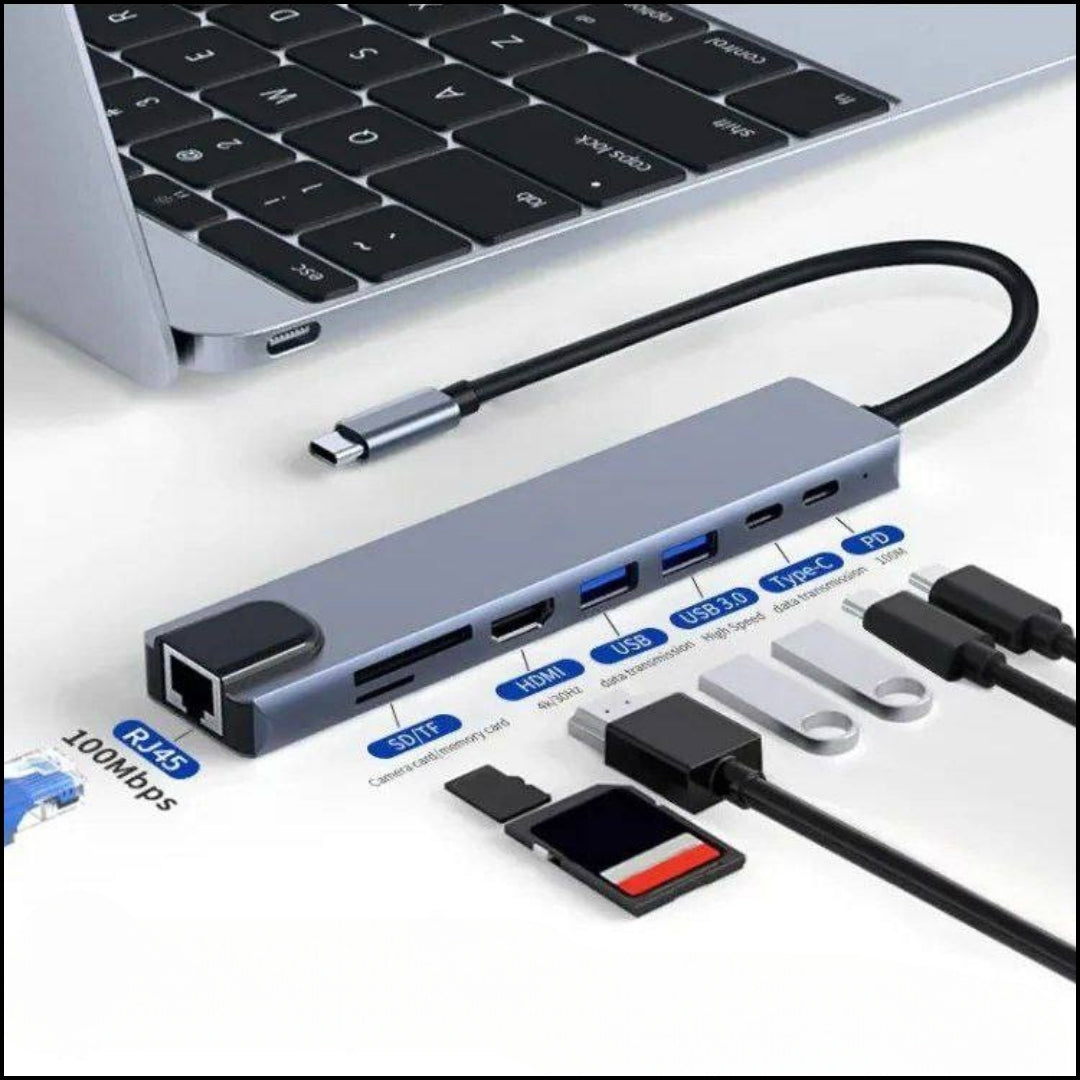 Adaptador usb 8 en 1