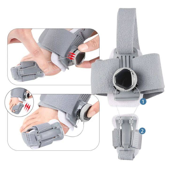 Corrector de juanete con boton ajustable