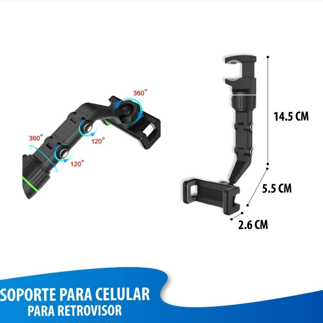 Soporte de Celular Rotatorio para Retrovisor