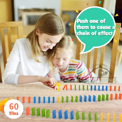 Juguete Tren Fichas Domino Bloques Juego