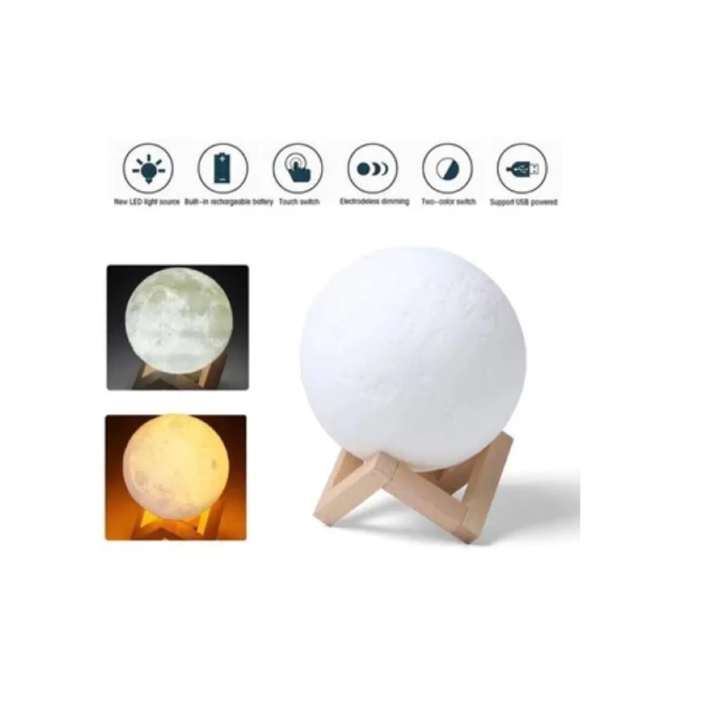 Lampara Humidificadora de Luna 3D