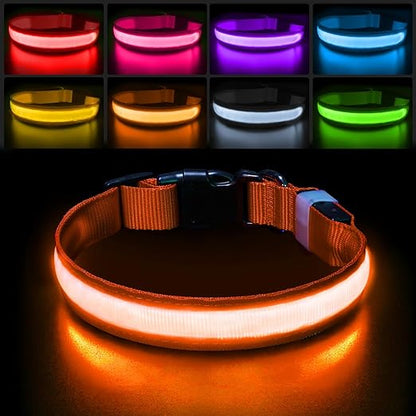 COLLAR DE NAILON CON LUZ LED PARA MASCOTA