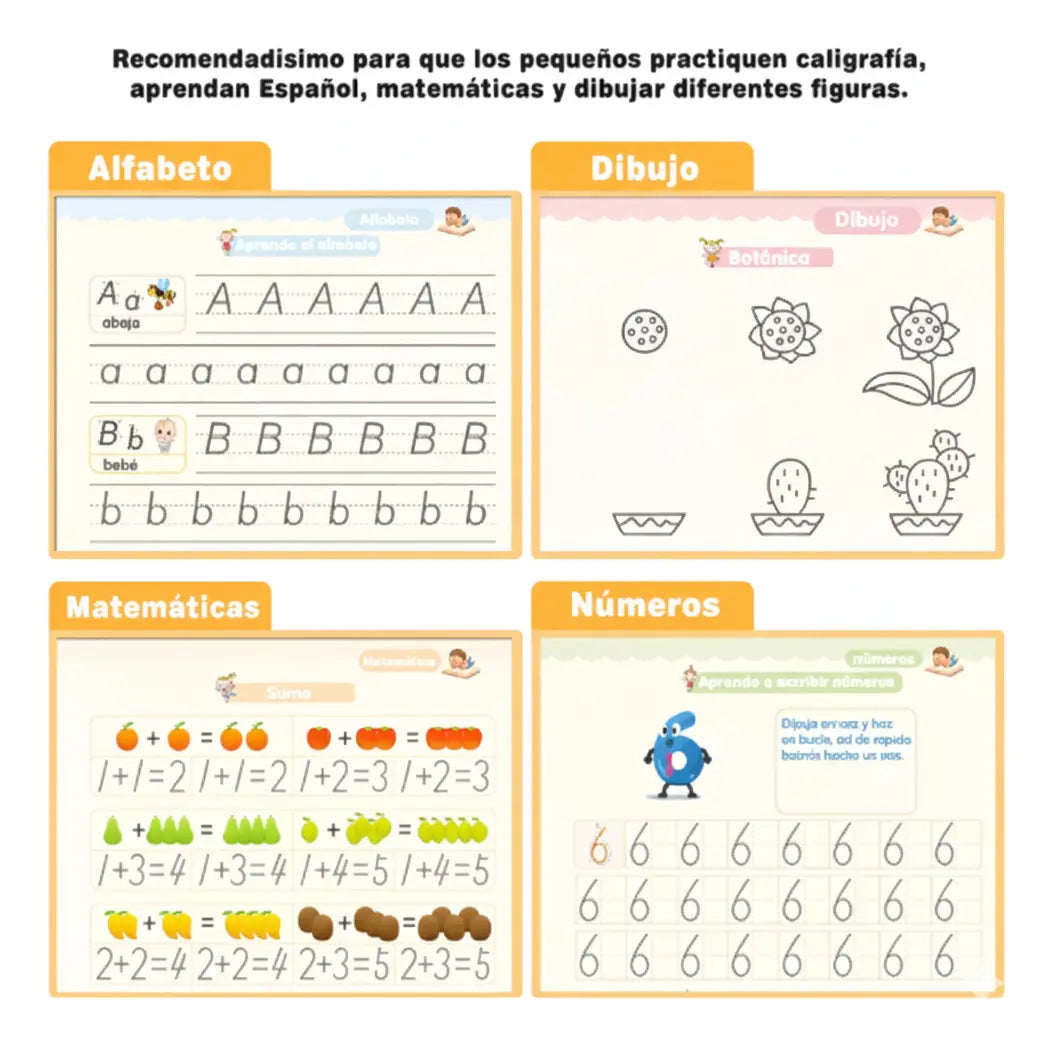 KIT DE 4 LIBROS MAGICOS MONTESSORI INCLUYE ESFERO