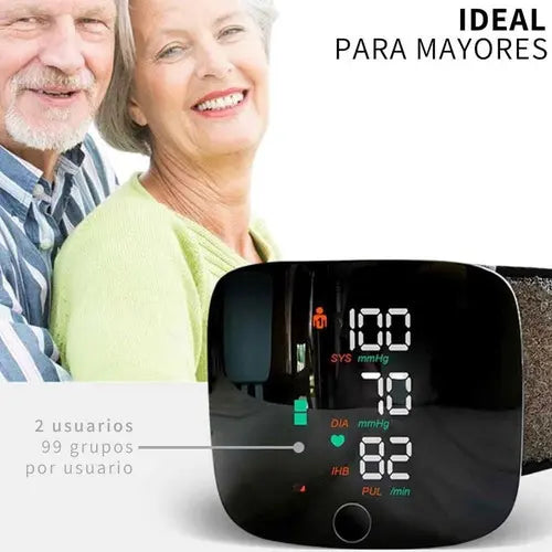 TENSIOMETRO DIGITAL RECARGABLE DE MUÑECA AUTOMATICO PRESION ARTERIAL 2.0
