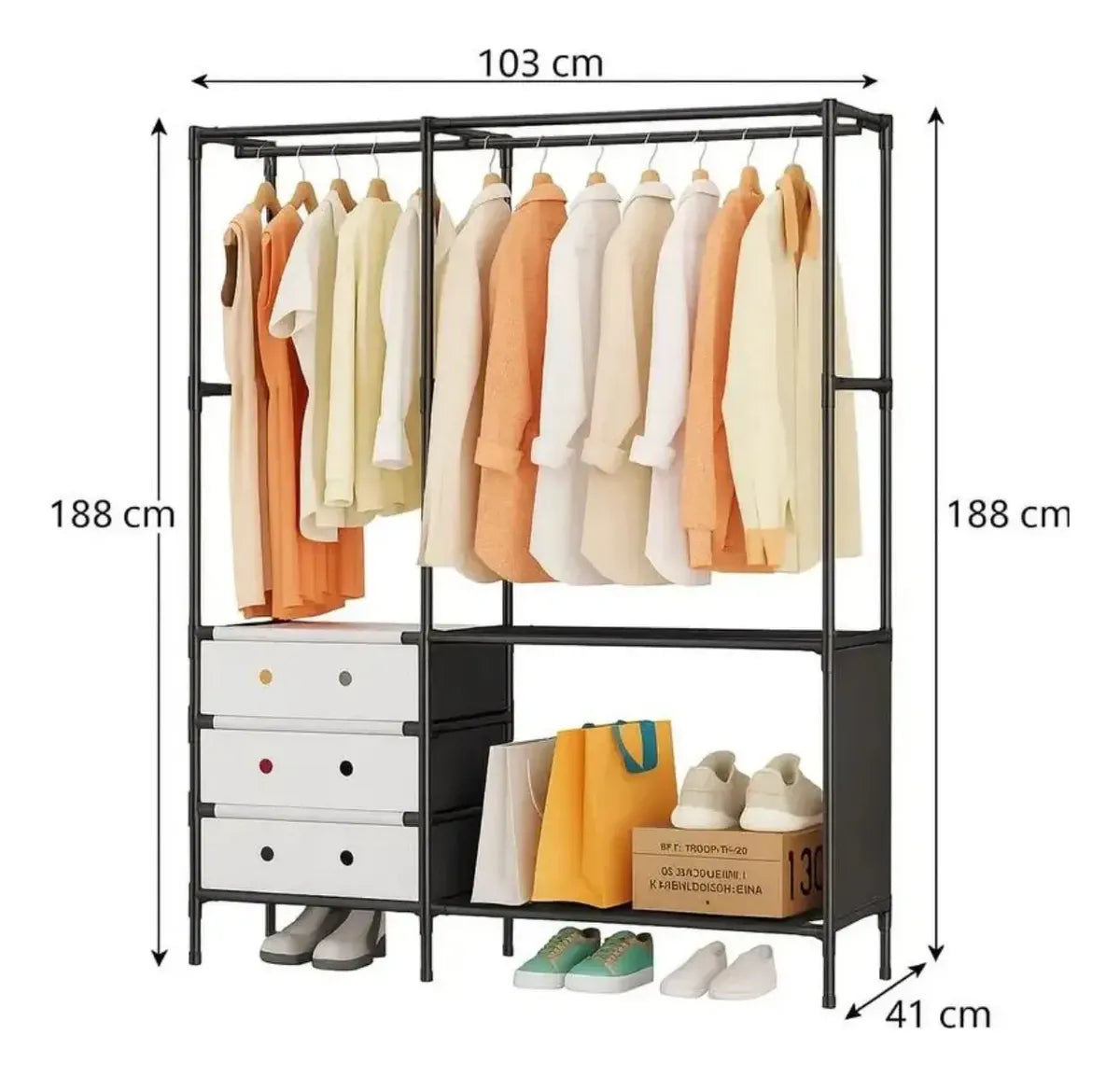 ORGANIZADOR PERCHERO DE ROPA Y ZAPATOS