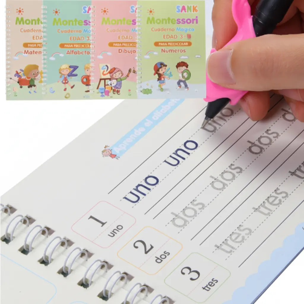 KIT DE 4 LIBROS MAGICOS MONTESSORI INCLUYE ESFERO