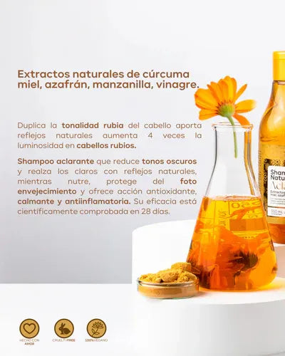 Shampoo Menta Hair Aclarante Natural con miel de 550 ml