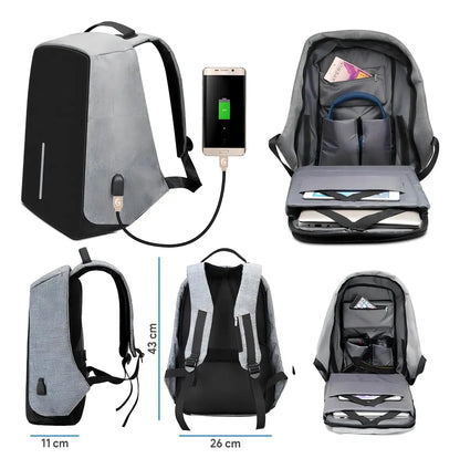 BOLSO, MOCHILA ANTIRROBO CONECTOR USB