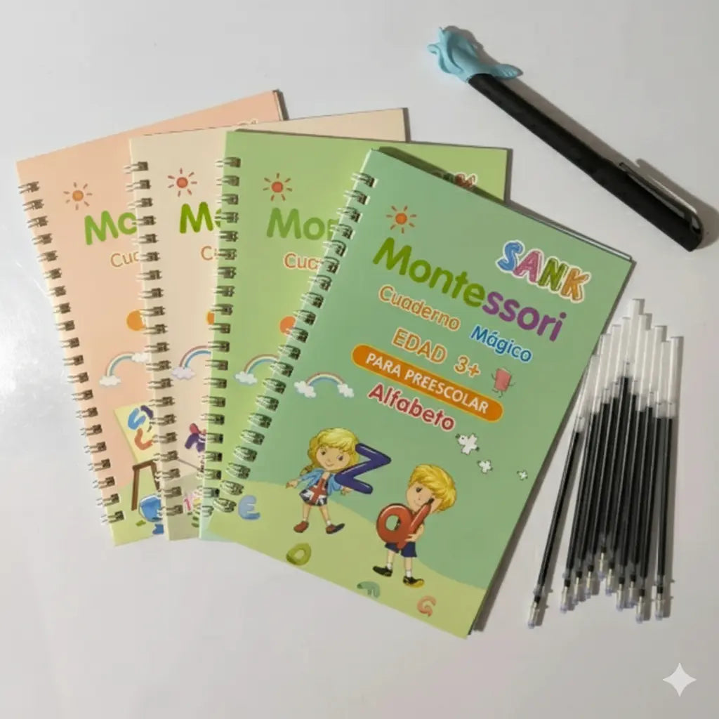 KIT DE 4 LIBROS MAGICOS MONTESSORI INCLUYE ESFERO