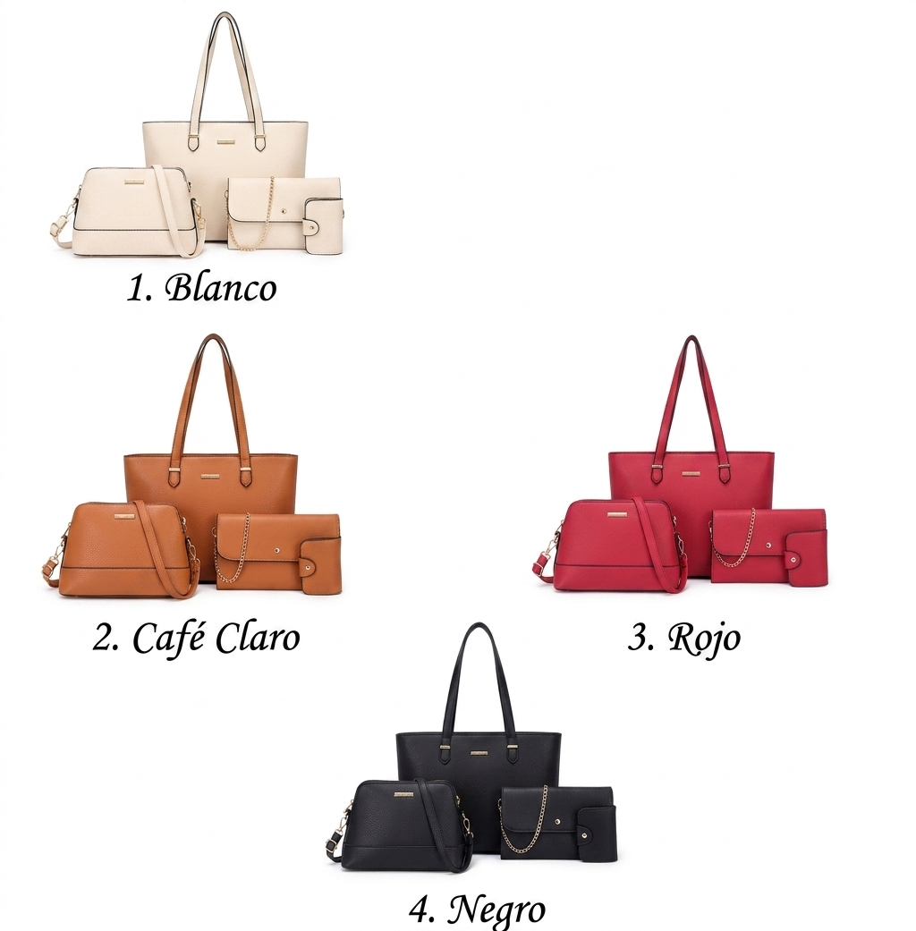 Juego x4 bolso de mano sencillo para mujer
