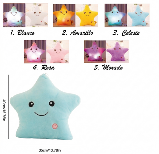 Almohada Estrella Luminosa Peluda