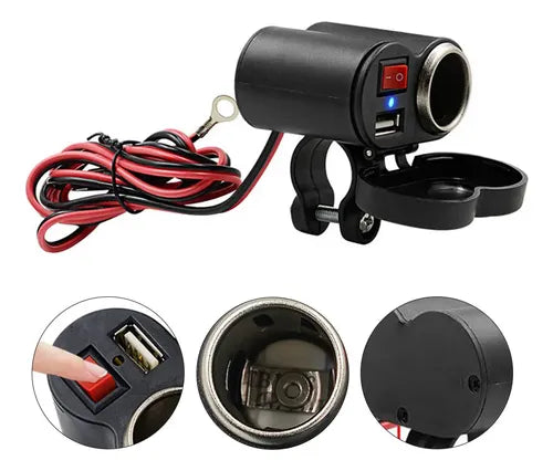 ADAPTADOR CARGADOR USB MOTO