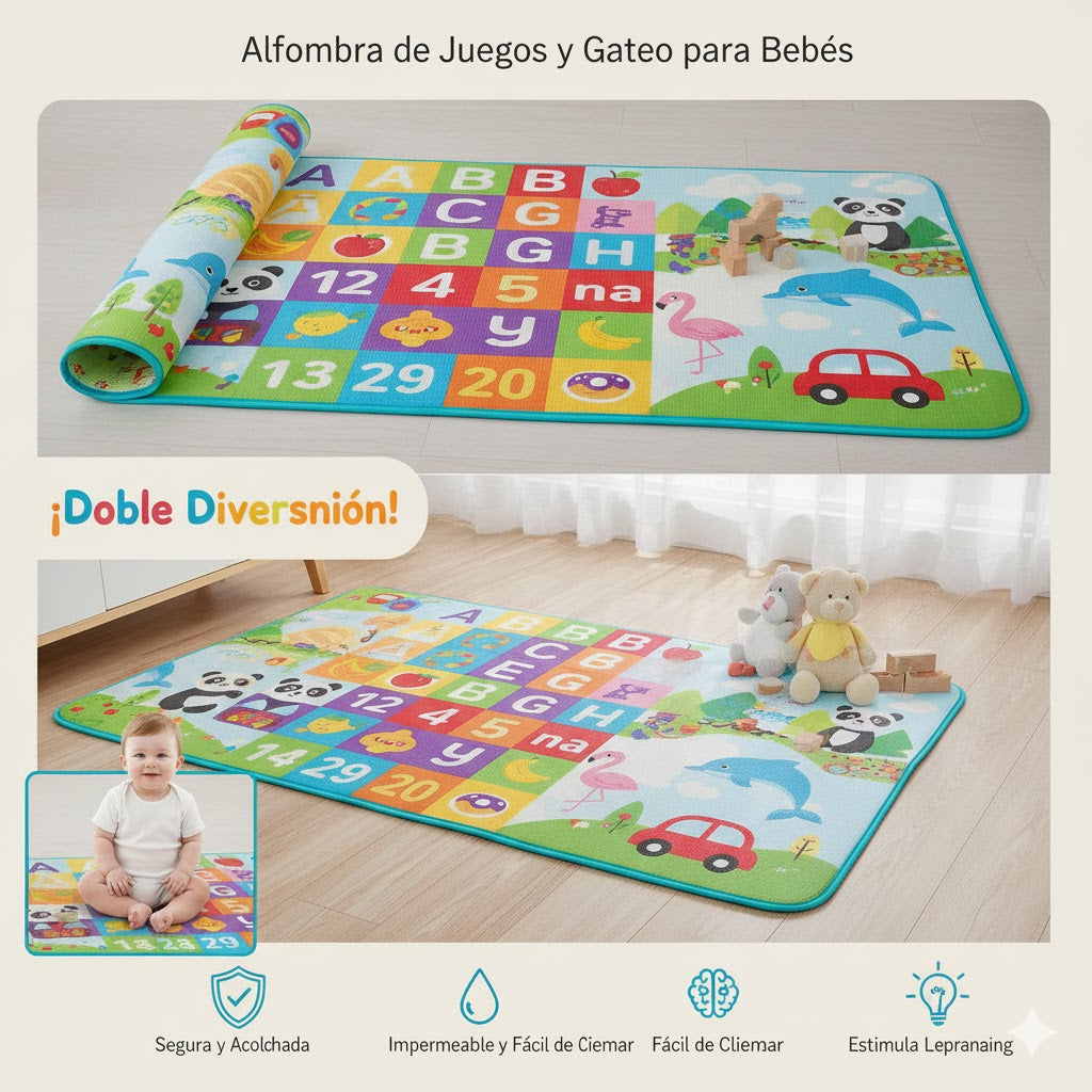 Alfombra para niños y gateo de bebe