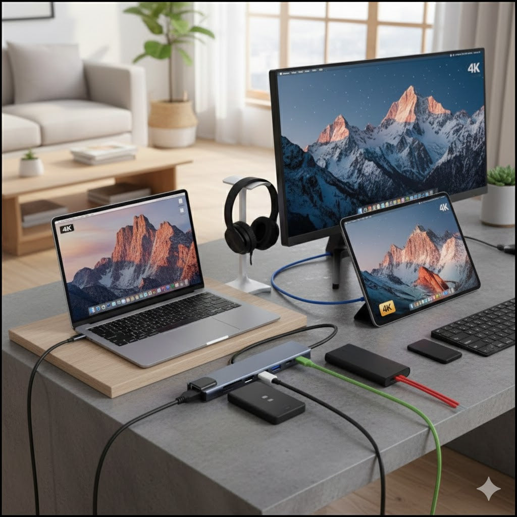 Adaptador usb 8 en 1