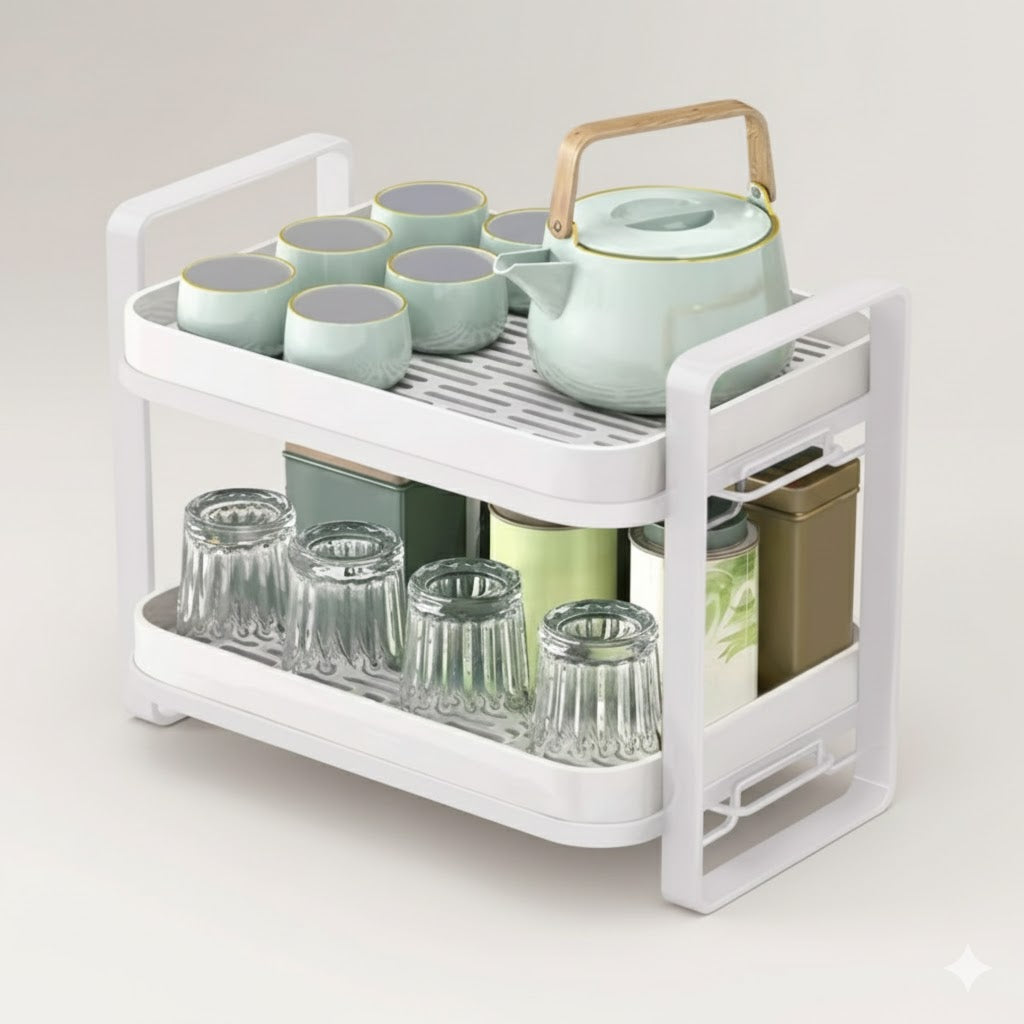 Estante 2 niveles multiusos con bandeja